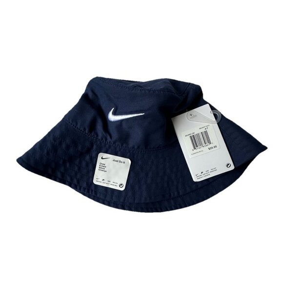 Nike Bucket Hat Navy Blue Chin Strap Quick Dry UPF SPF 40 Plus Toddler Infant - Picture 1 of 8